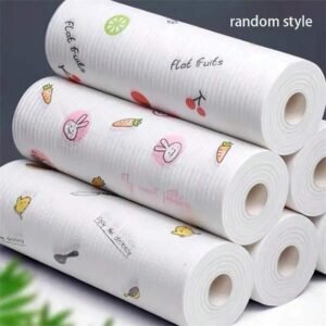 50pcs/Roll, Slouchy Rag, Dry And Wet Dual-Use Household Cleaning Rag For Window Car Glass Tableware Pans And Pots, Disposable Dishwashing Towel, Absorbent Non-Stick Oil Scouring Pads, Kitchen Supplies, Cleaning Tools(Random Style) Camping