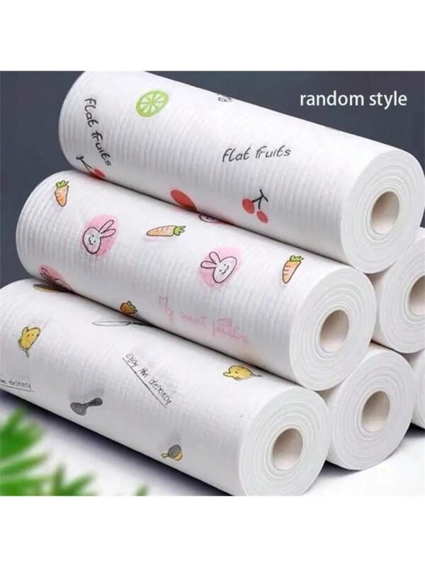 50pcs/Roll, Slouchy Rag, Dry And Wet Dual-Use Household Cleaning Rag For Window Car Glass Tableware Pans And Pots, Disposable Dishwashing Towel, Absorbent Non-Stick Oil Scouring Pads, Kitchen Supplies, Cleaning Tools(Random Style) Camping