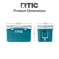 RTIC 52 QT Ultra-Light Hard-Sided Ice Chest Cooler, Fits 76 Cans, Deep Harbor/RTIC Ice - 图片 4