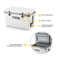 RTIC 52 QT Ultra-Light Hard-Sided Ice Chest Cooler, Fits 76 Cans, White & Grey - 图片 2