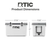 RTIC 52 QT Ultra-Light Hard-Sided Ice Chest Cooler, Fits 76 Cans, White & Grey - 图片 3